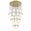 Z-Lite Cayden Chandelier, 27-Light, 36 In.W x 16.75 In.H, Modern Gold/Clear + Etched Opal 1946P-27R-MGLD